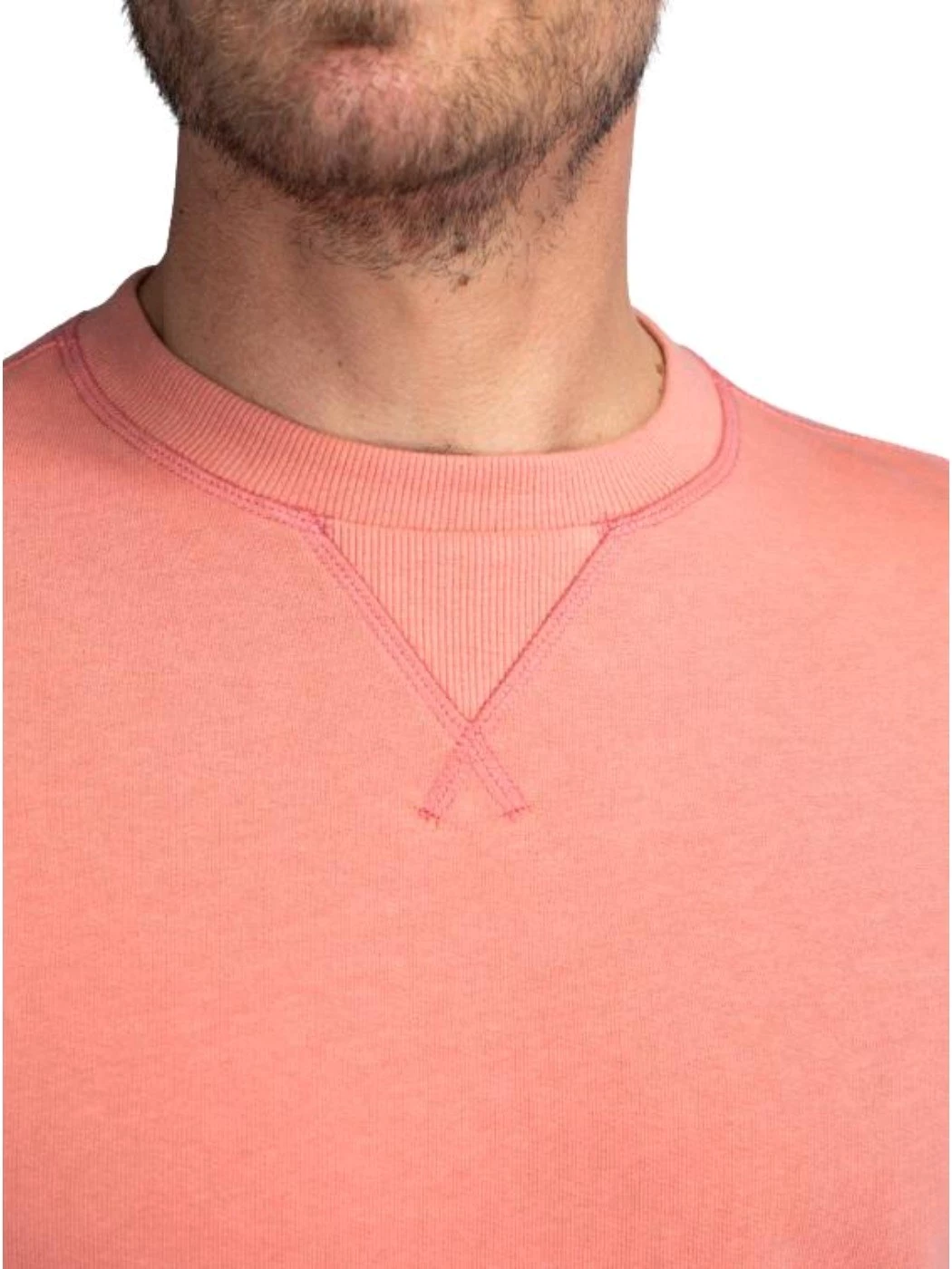Petrol Uomo Maglia in cotone garzata colore Red Brick