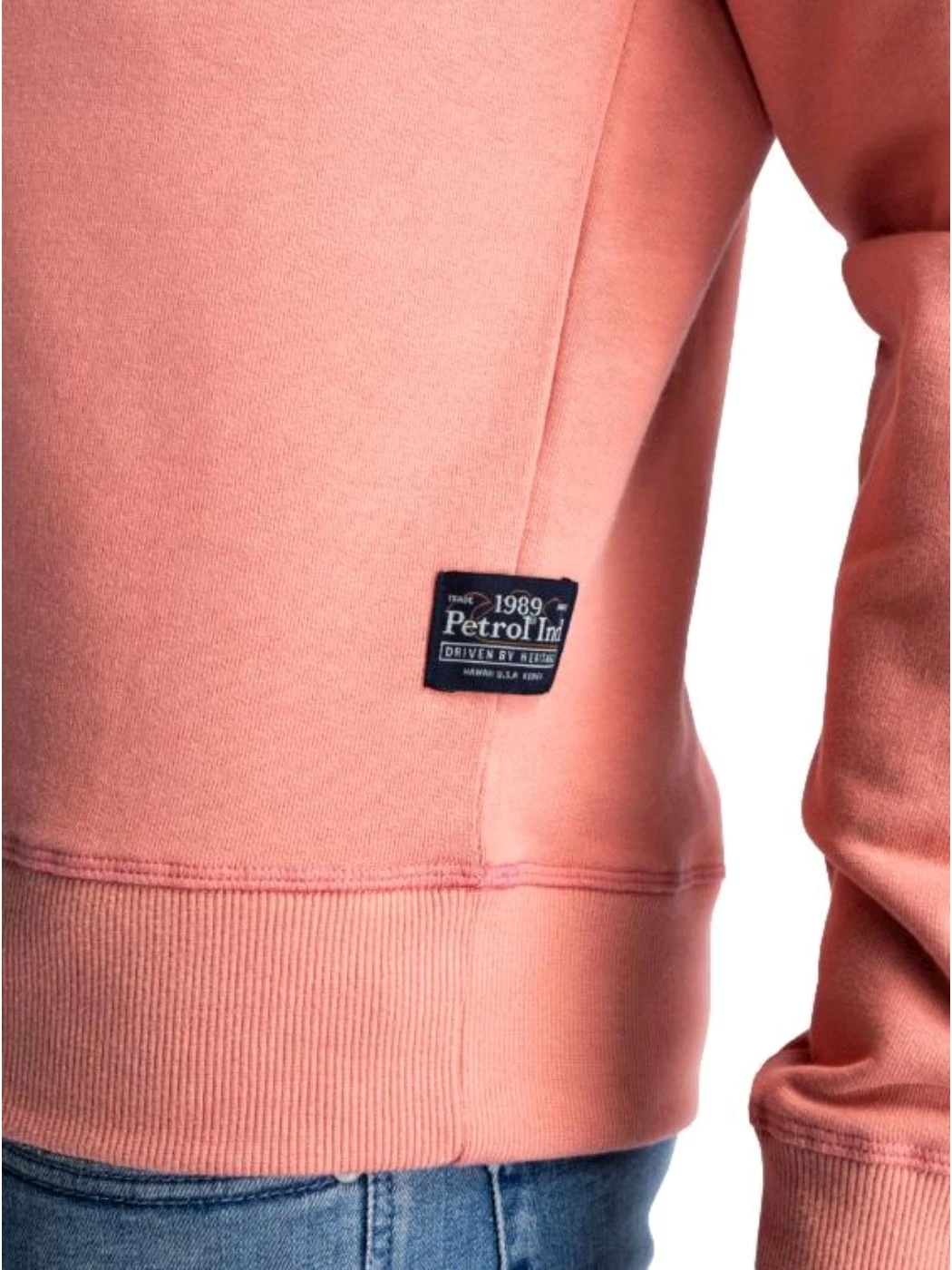 Petrol Uomo Maglia in cotone garzata colore Red Brick