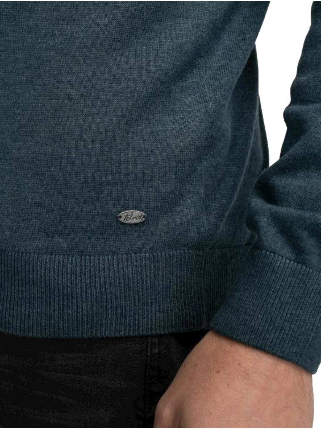 Petrol Dolcevita eagle in maglia fine Blue