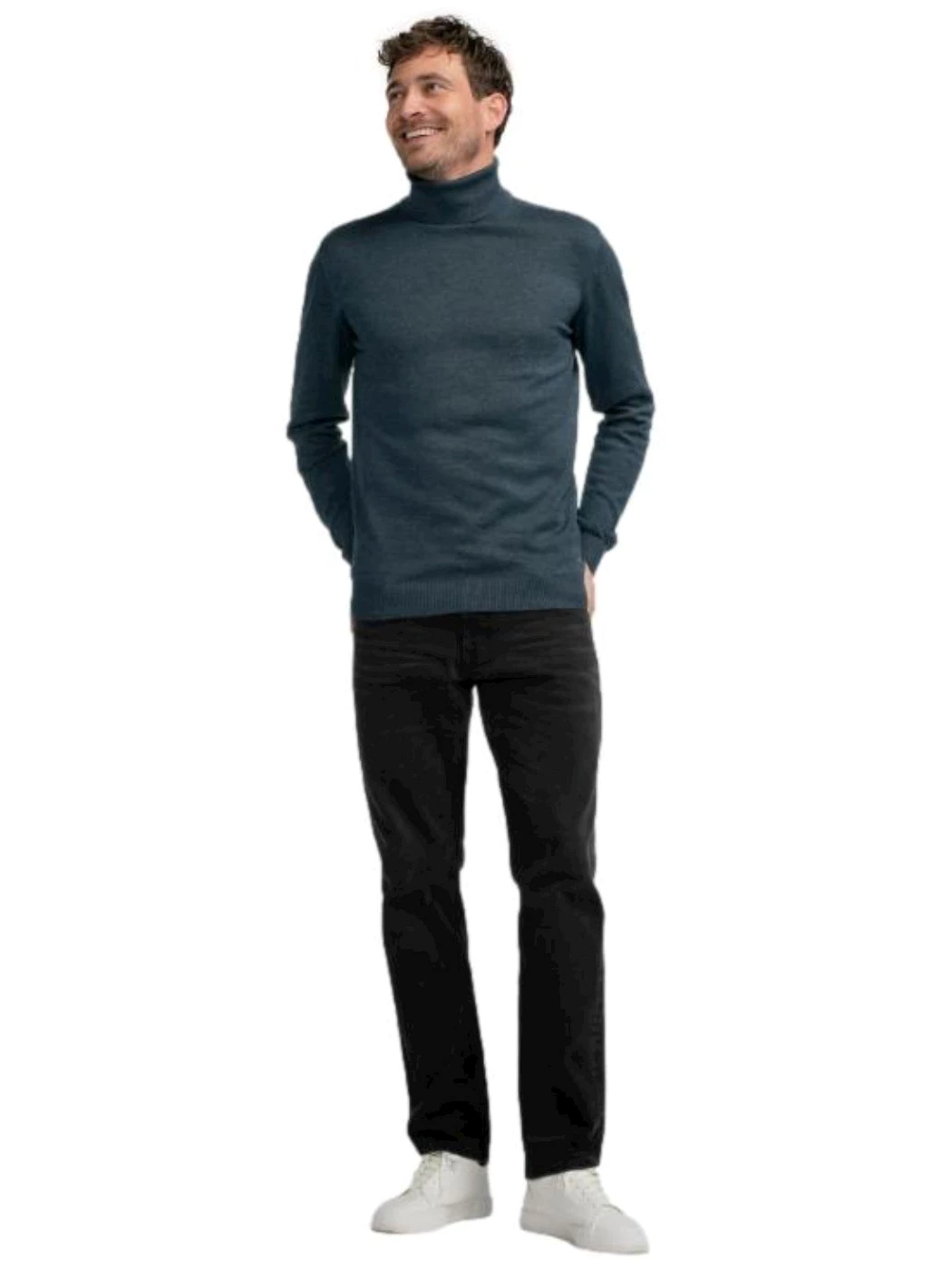 Petrol Dolcevita eagle in maglia fine Blue