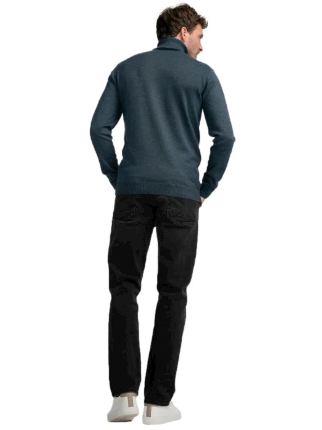 Petrol Dolcevita eagle in maglia fine Blue