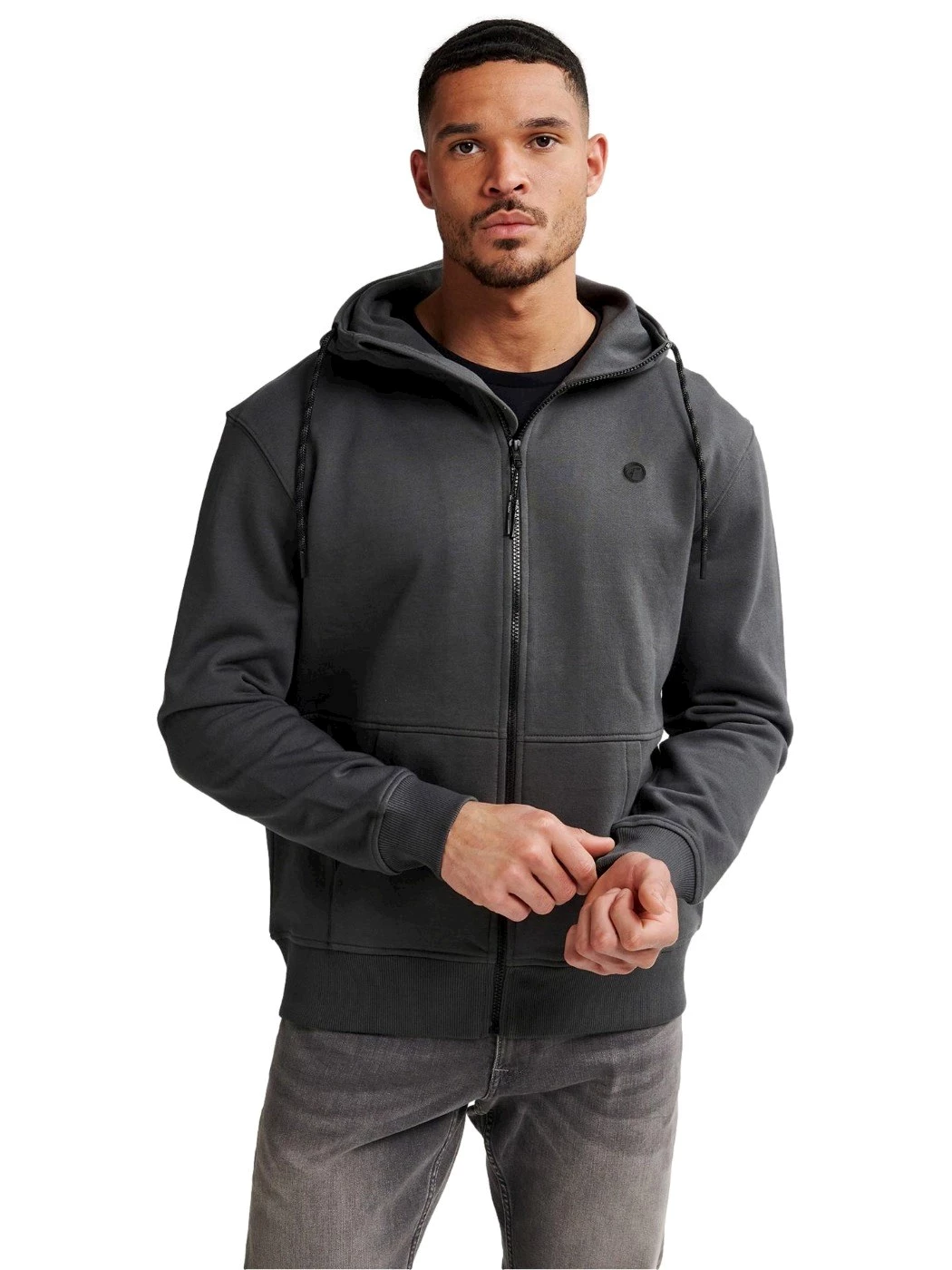 Petrol Felpa con cappuccio felpata con zip da Uomo