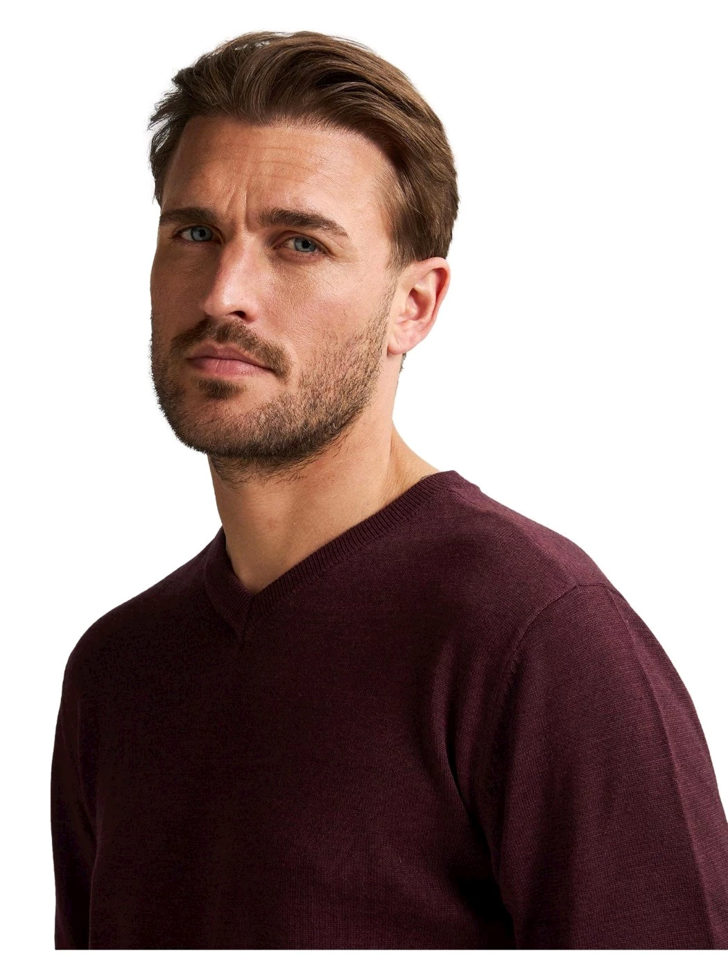 Petrol Maglione collo a V Whitefish colore Burgundy