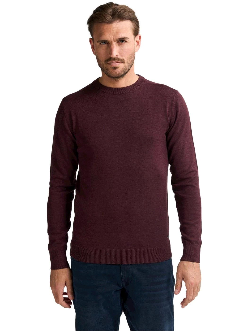 Petrol Maglione Uomo Girocollo Basic Burgundy