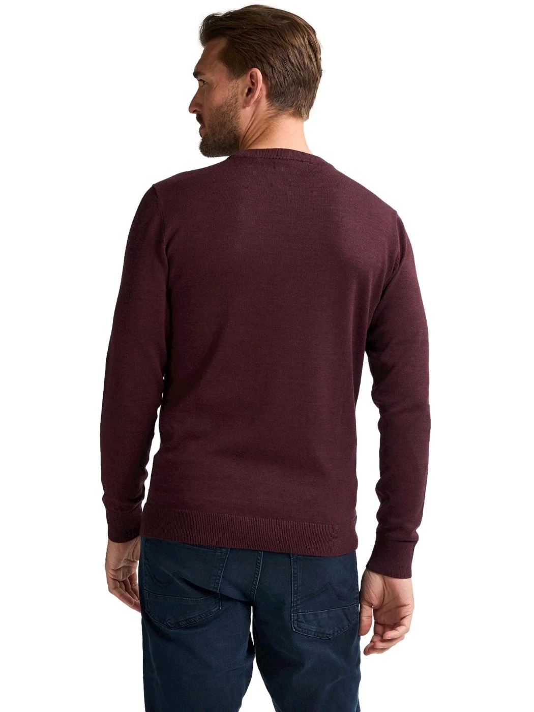 Petrol Maglione Uomo Girocollo Basic Burgundy