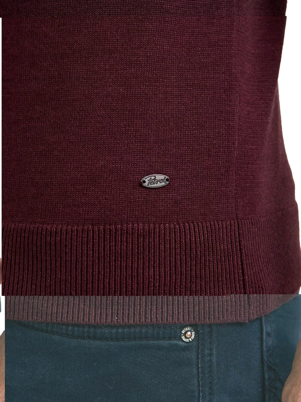Petrol Maglione Uomo Girocollo Basic Burgundy