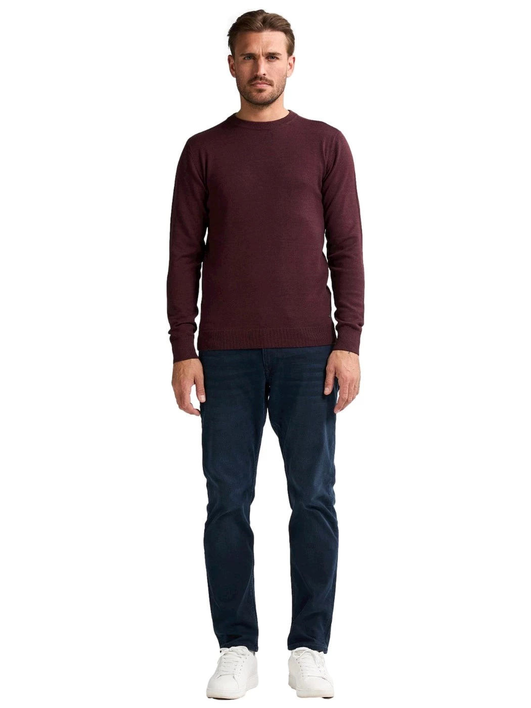 Petrol Maglione Uomo Girocollo Basic Burgundy