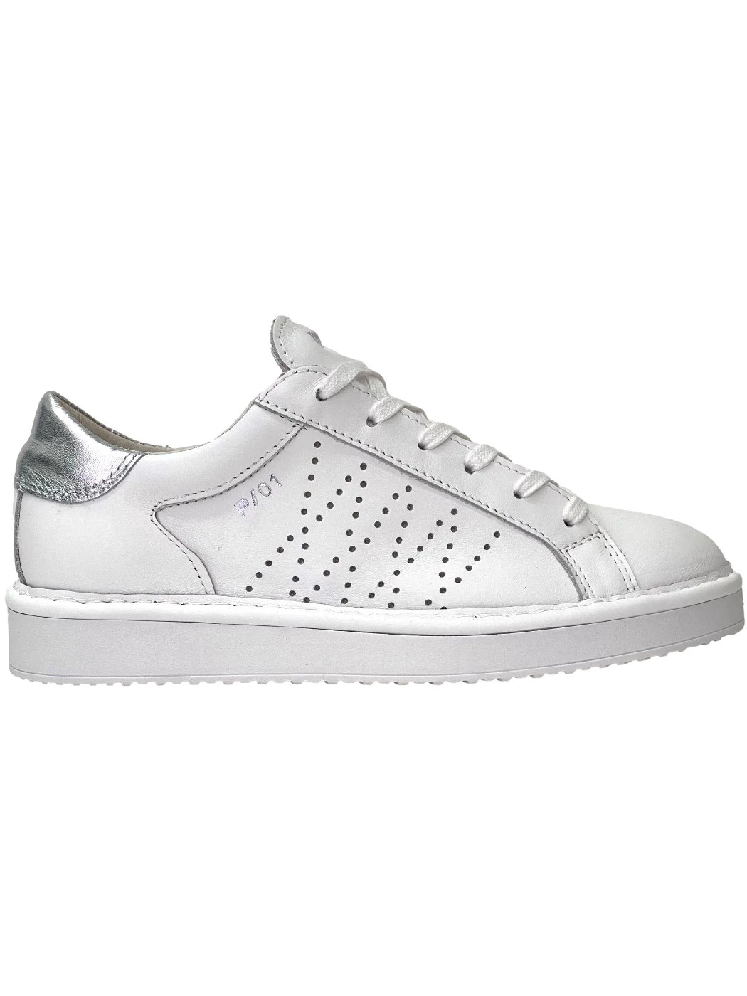 PANCHIC Scarpa allacciata Donna in pelle P01 White Silver
