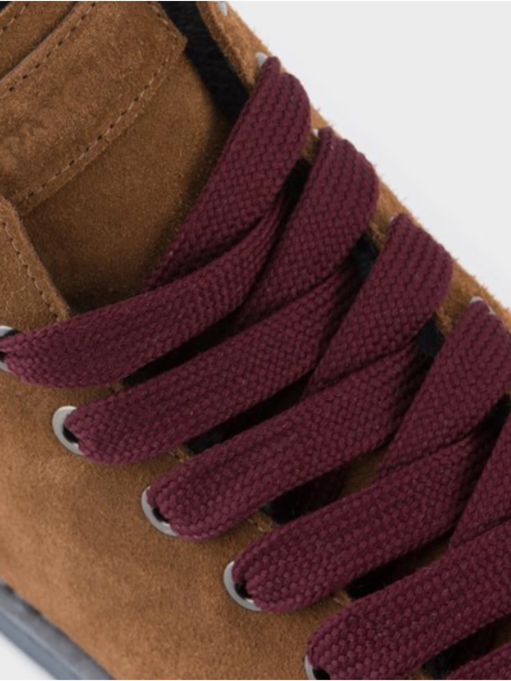 PANCHIC P01 Ankle boot suede faux fur lining cognac / burgundy