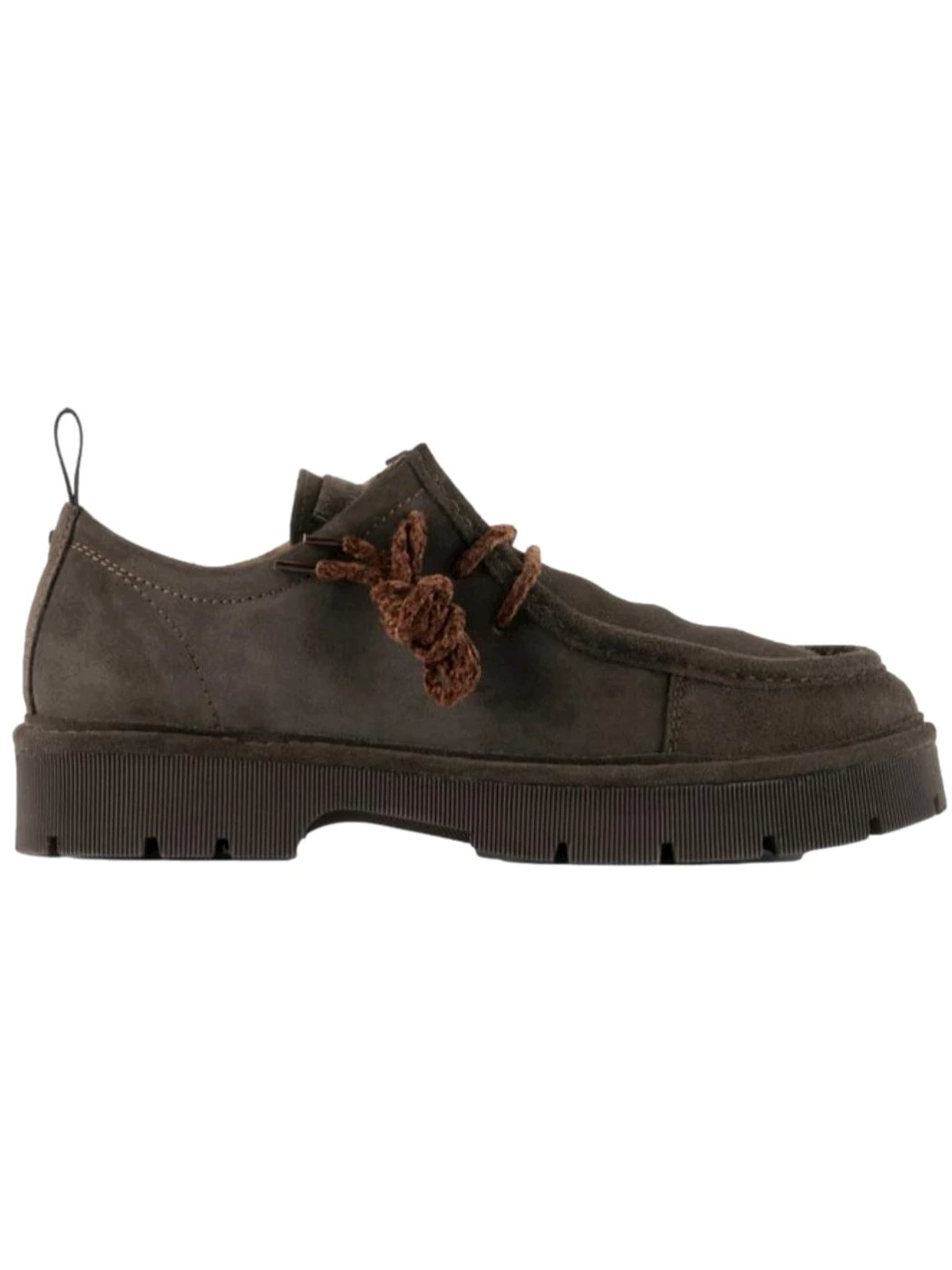 Panchic Scarpa allacciata P99 in Suede Ebano
