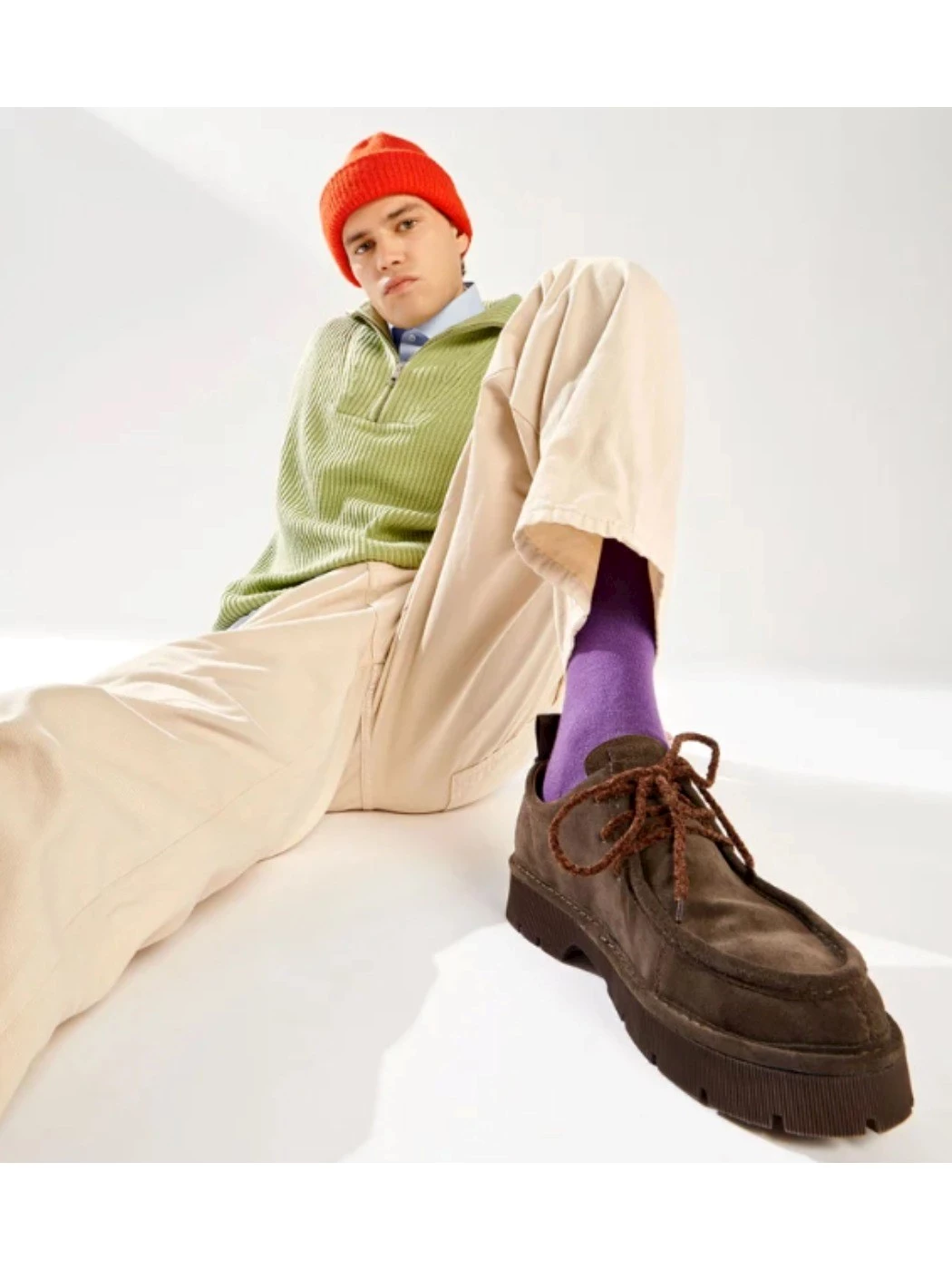 Panchic Scarpa allacciata P99 in Suede Ebano