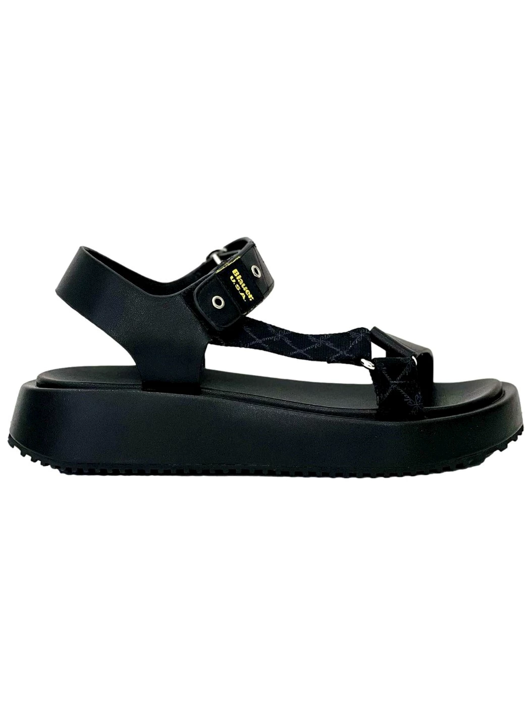 Blauer Sandalo Donna nero in pelle