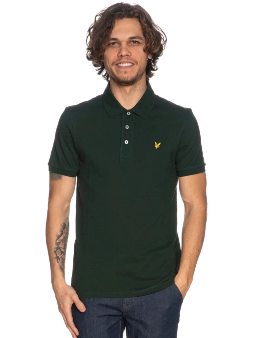 Lyle & Scott Polo Uomo verde bottiglia