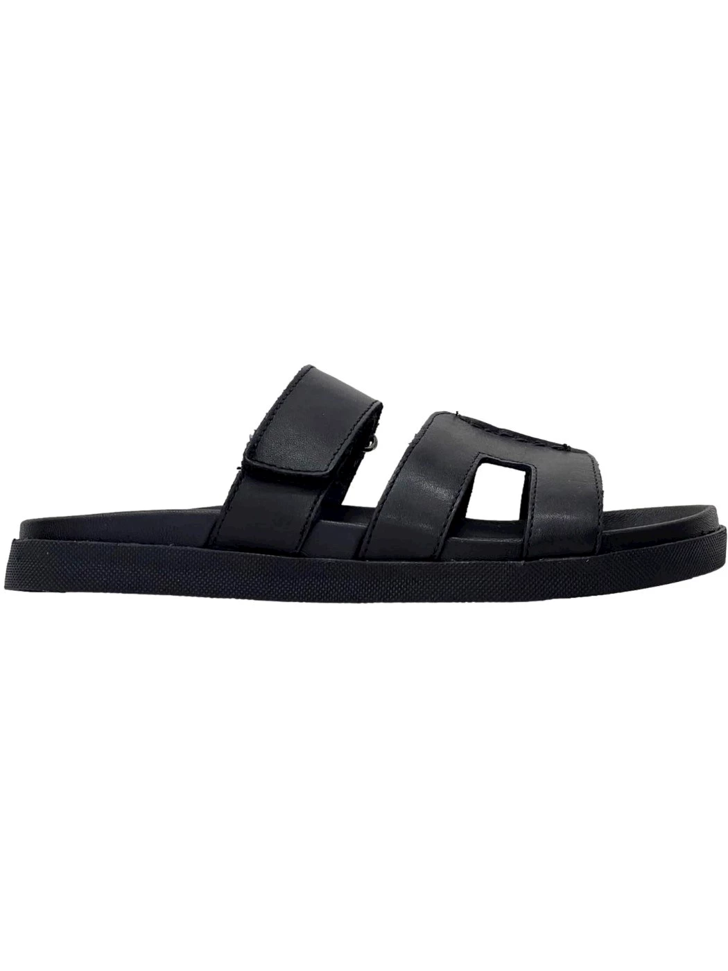 Bueno per vueva sandalo nero in pelle da donna