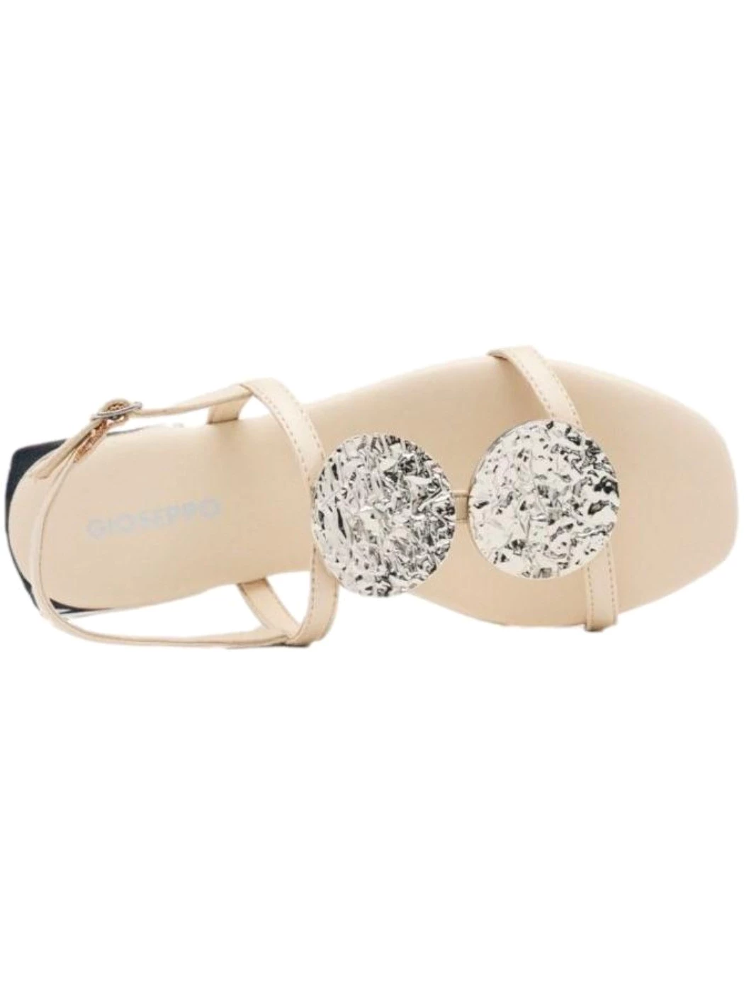 GIOSEPPO Sandali in pelle Off White con ornamenti metallici