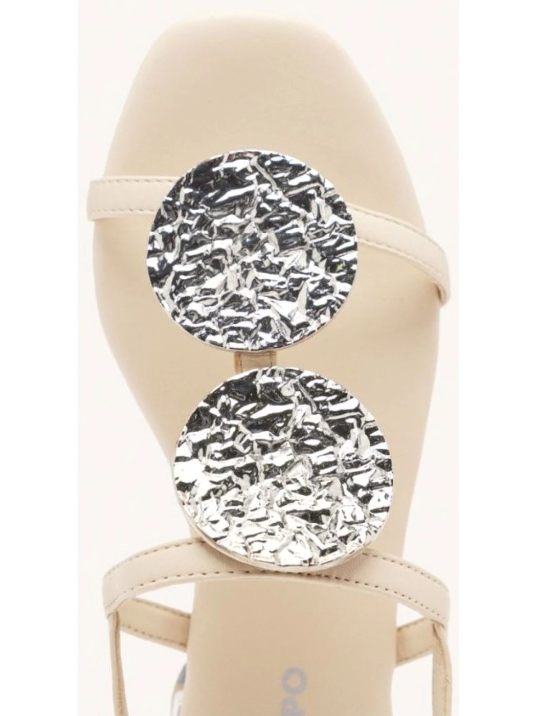 GIOSEPPO Sandali in pelle Off White con ornamenti metallici