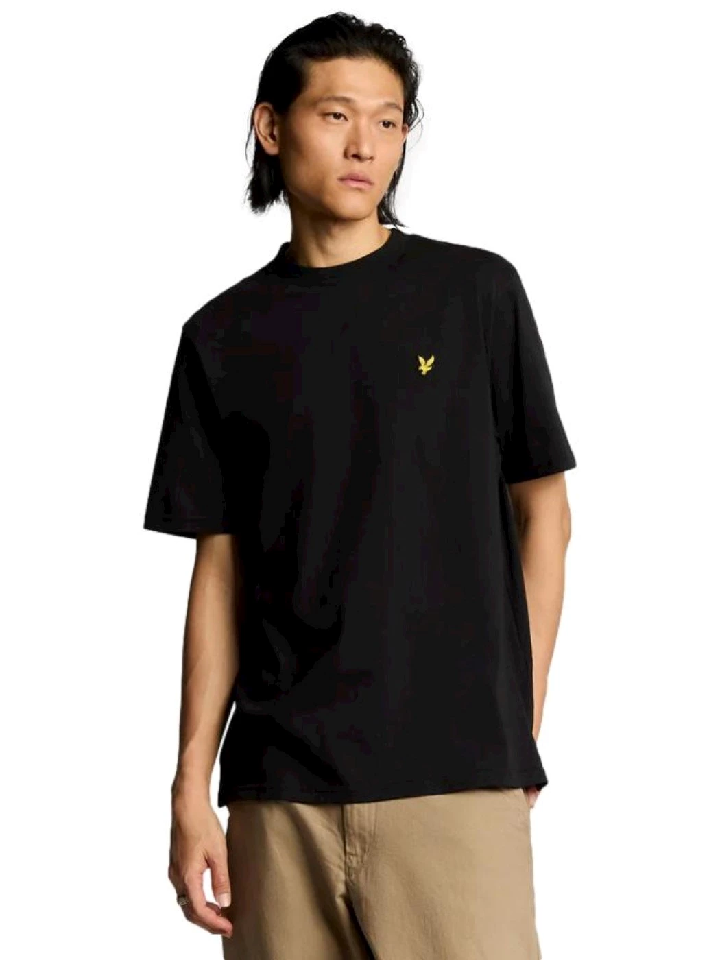 Lyle & Scott T-shirt oversize in cotone con collo a giro Nero