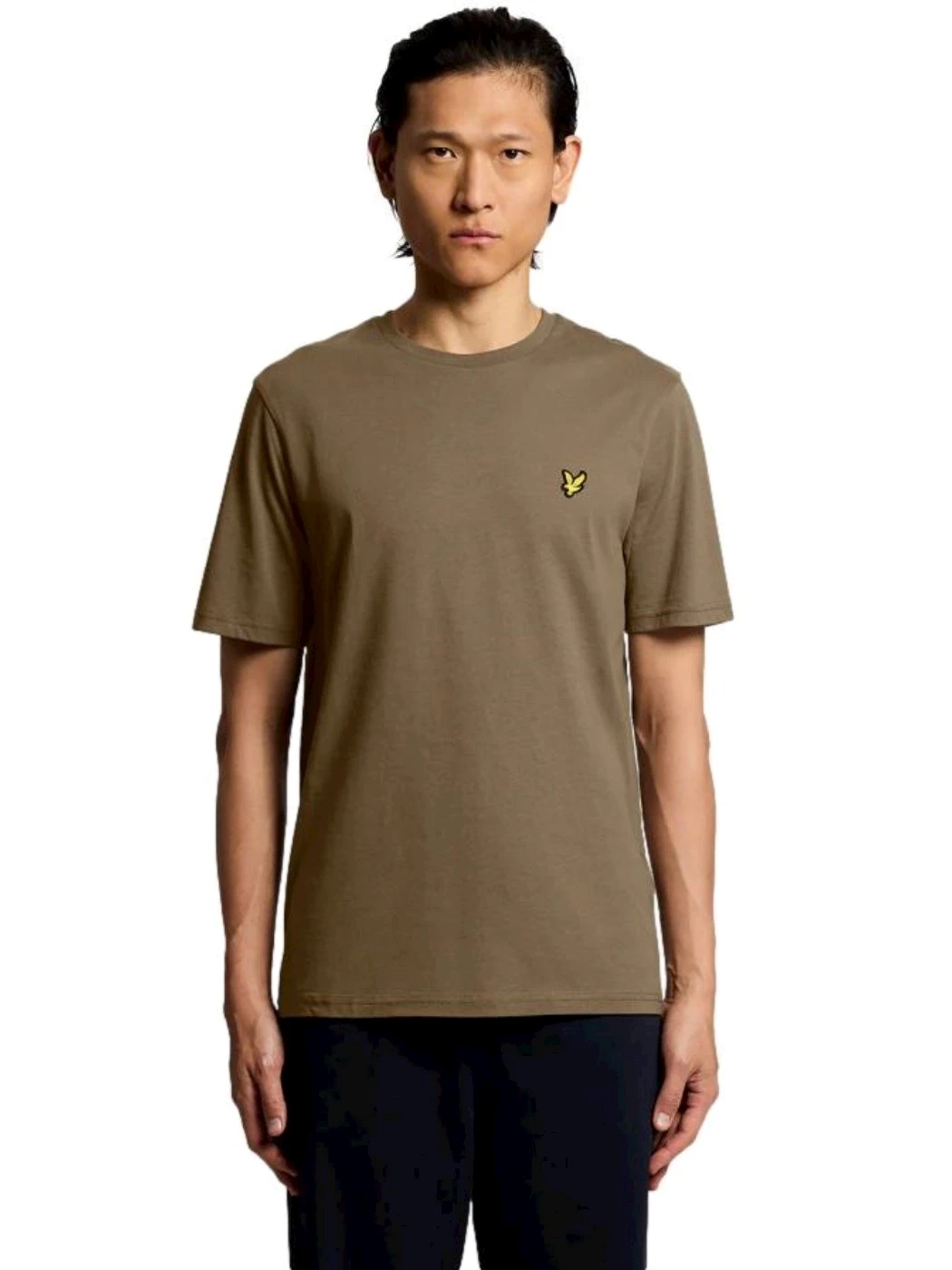 Lyle & Scott T-shirt in cotone con collo rotondo Khaki Ash