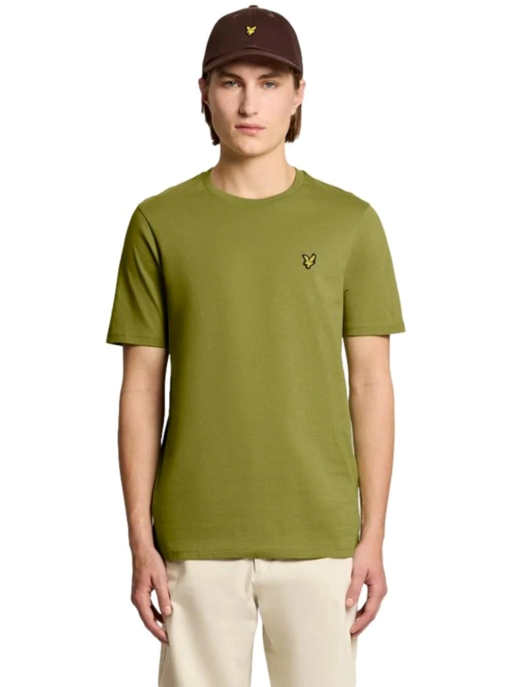 Lyle & Scott T-shirt in cotone con collo rotondo Shrub Green