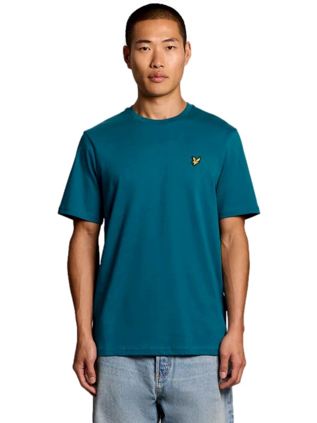 Lyle & Scott T-shirt in cotone con collo rotondo TS400VOG Lagoon