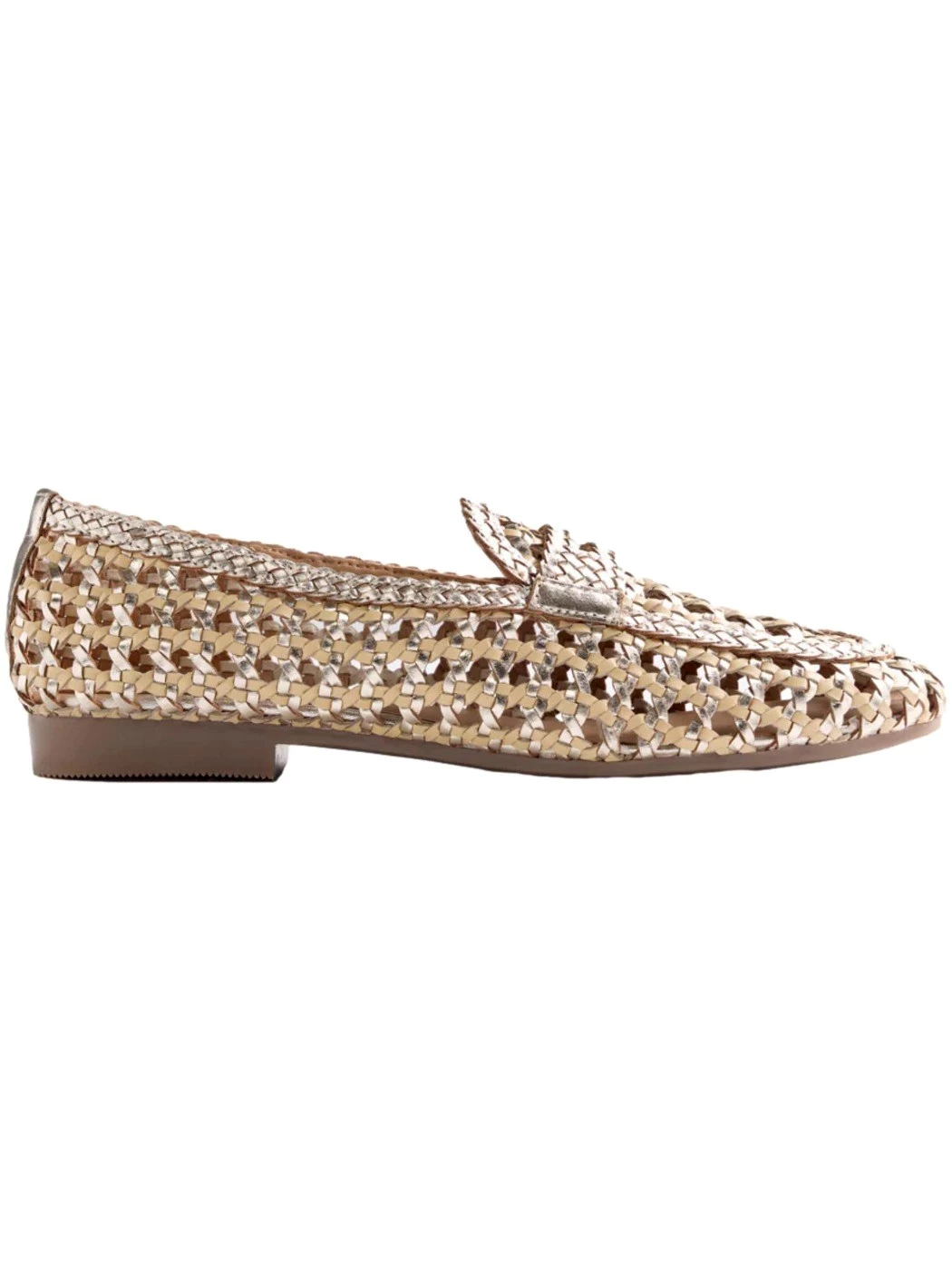 GIOSEPPO Mocassino in pelle intrecciata lucida 79108-PLATINO