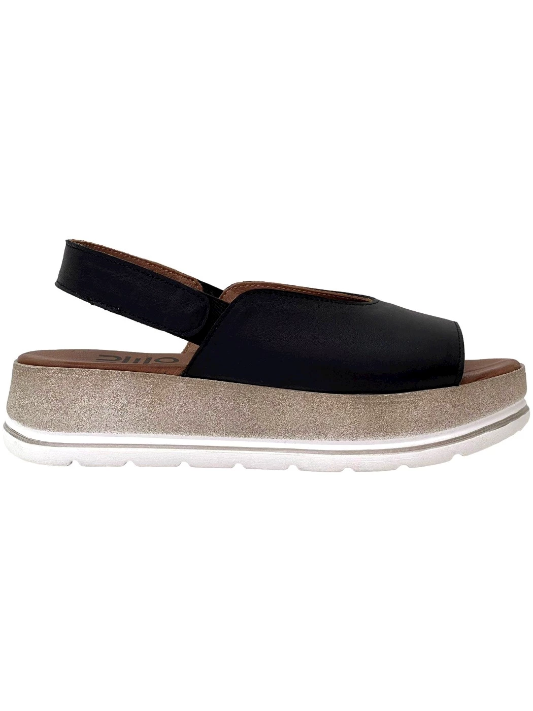 Bueno Sandalo in pelle donna WE3403 Nero