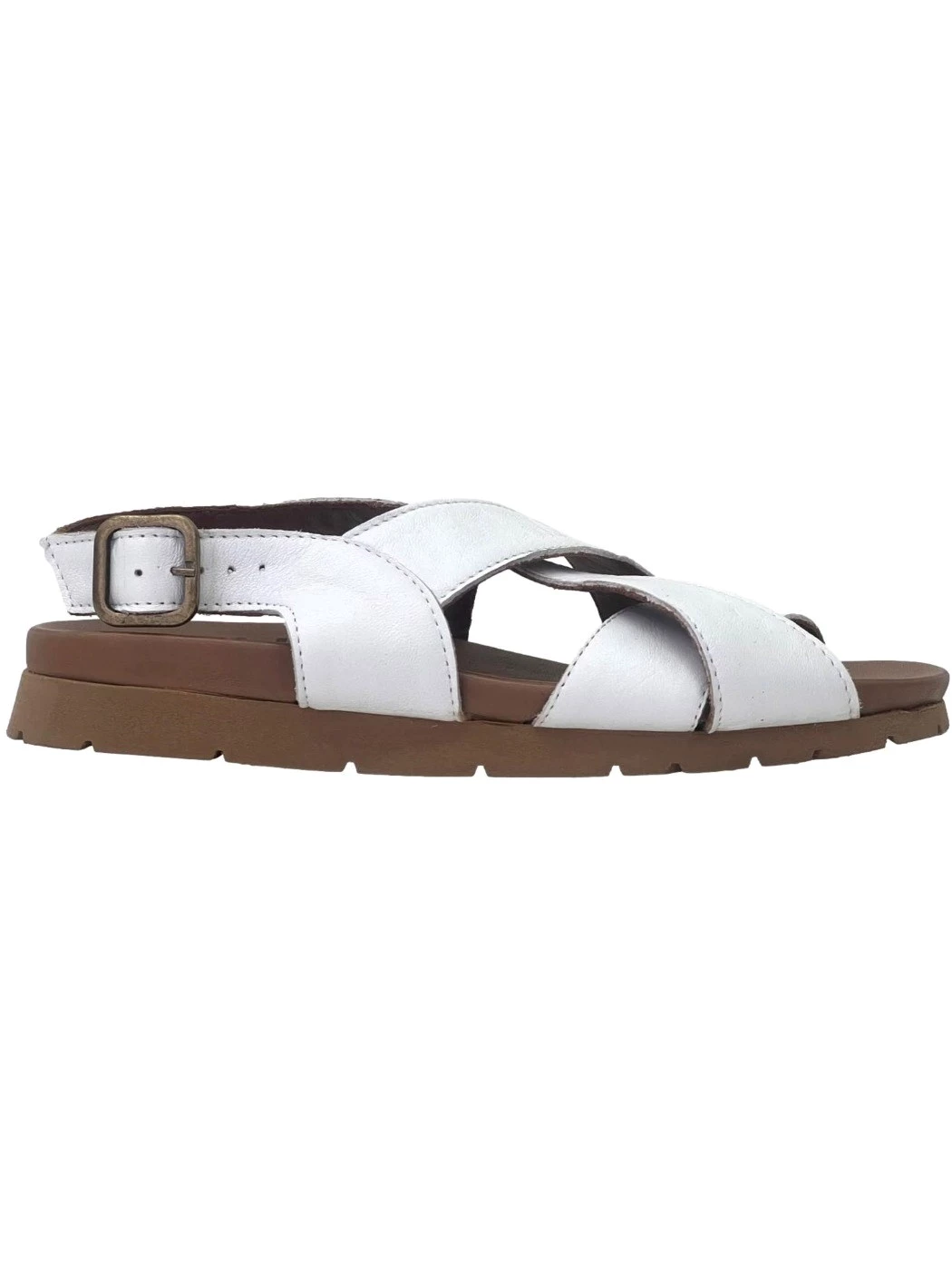 Bueno Sandalo in pelle bianco da donna