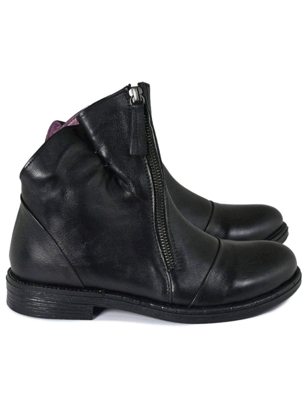 Bueno stivaletto in pelle nerp con zip