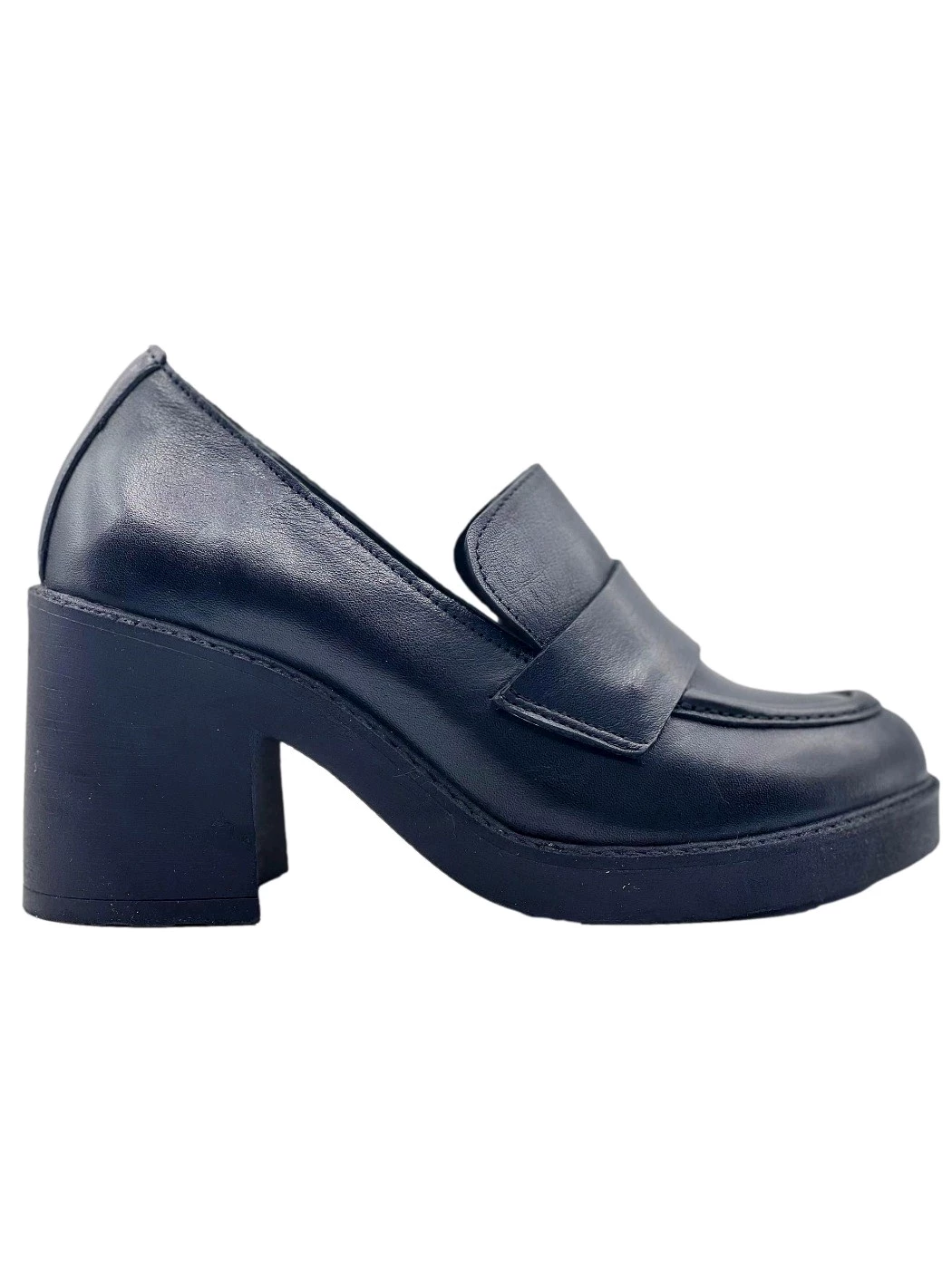 Bueno Mocassino Donna nero fondo gomma