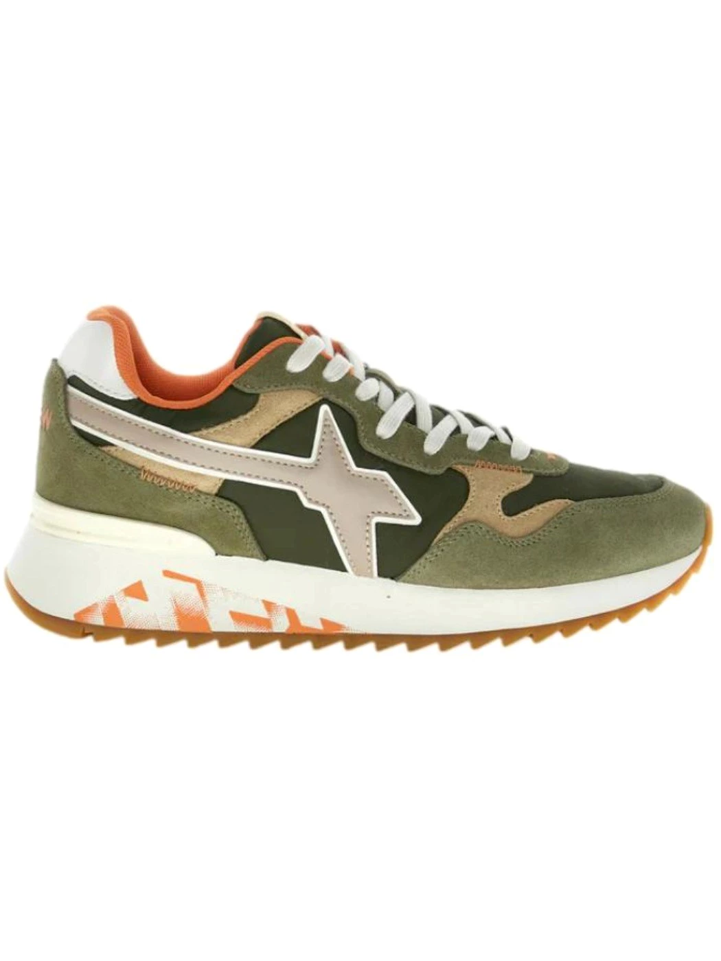 W6YZ Sneakers Uomo in tessuto tecnico e suede Militare