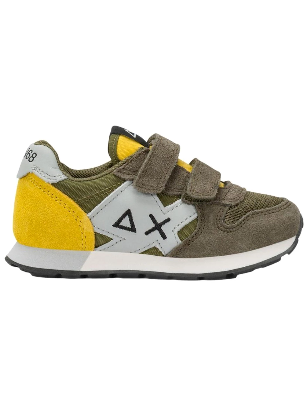 SUN68 Sneaker Boy's Jaki in suede e nylon verde militare