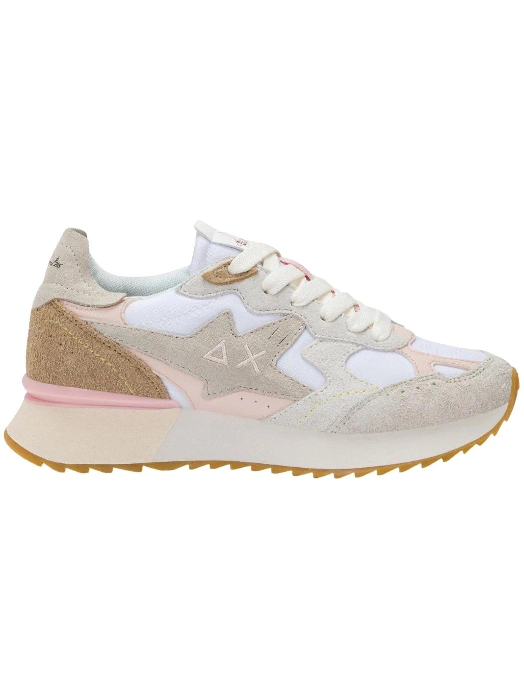 SUN68 Sneaker Stargirl Multicolor in suede e nylon bianco
