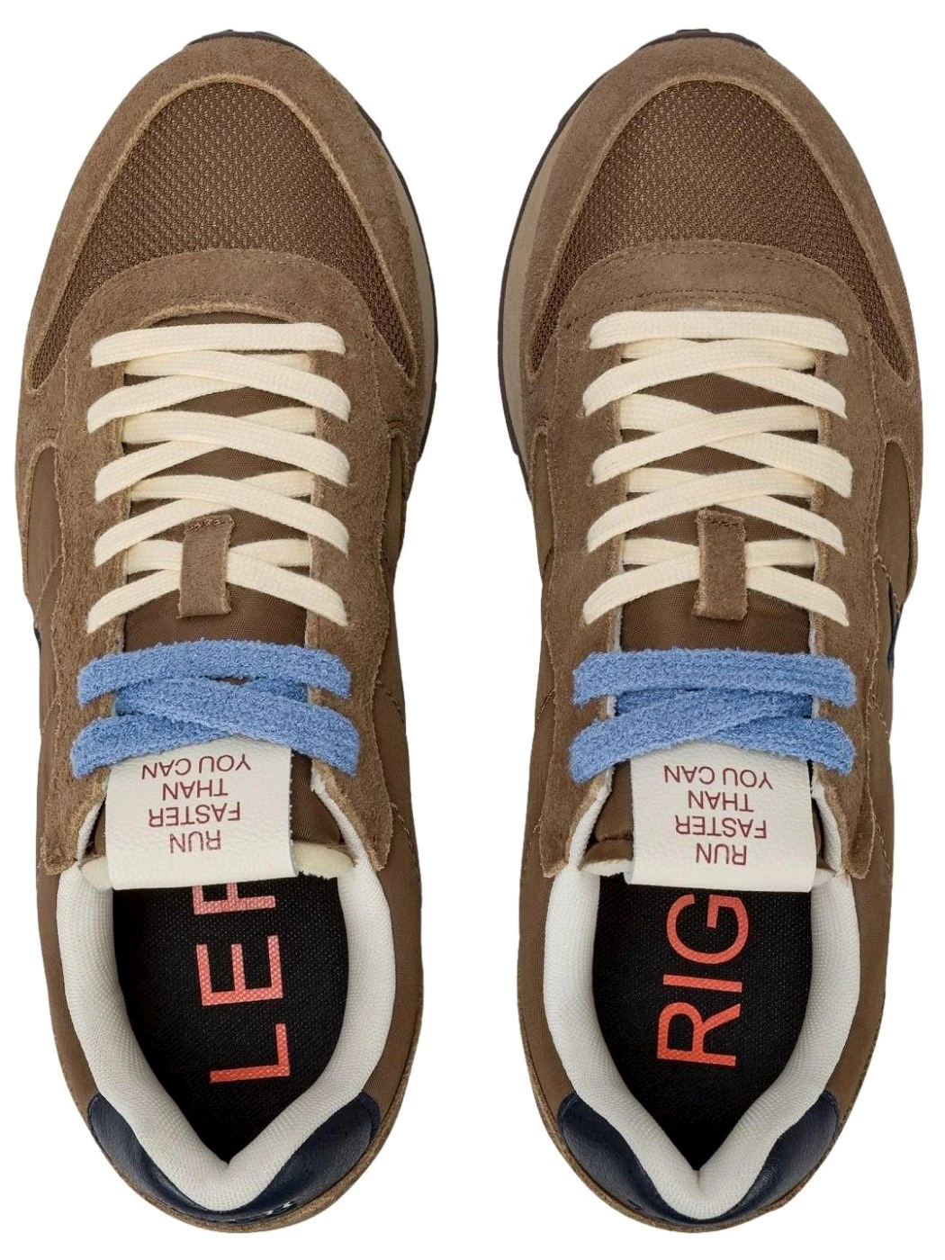 SUN68 Sneaker Tom Vintage in nylon e suede volpe Uomo