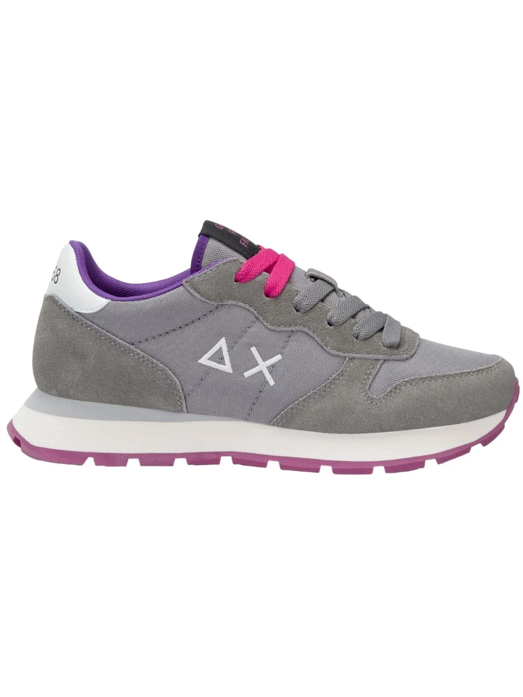 SUN68 Sneaker Ally Solid in nylon e suede grigio medio Donna