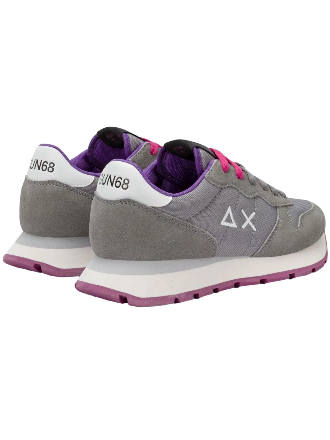 SUN68 Sneaker Ally Solid in nylon e suede grigio medio Donna