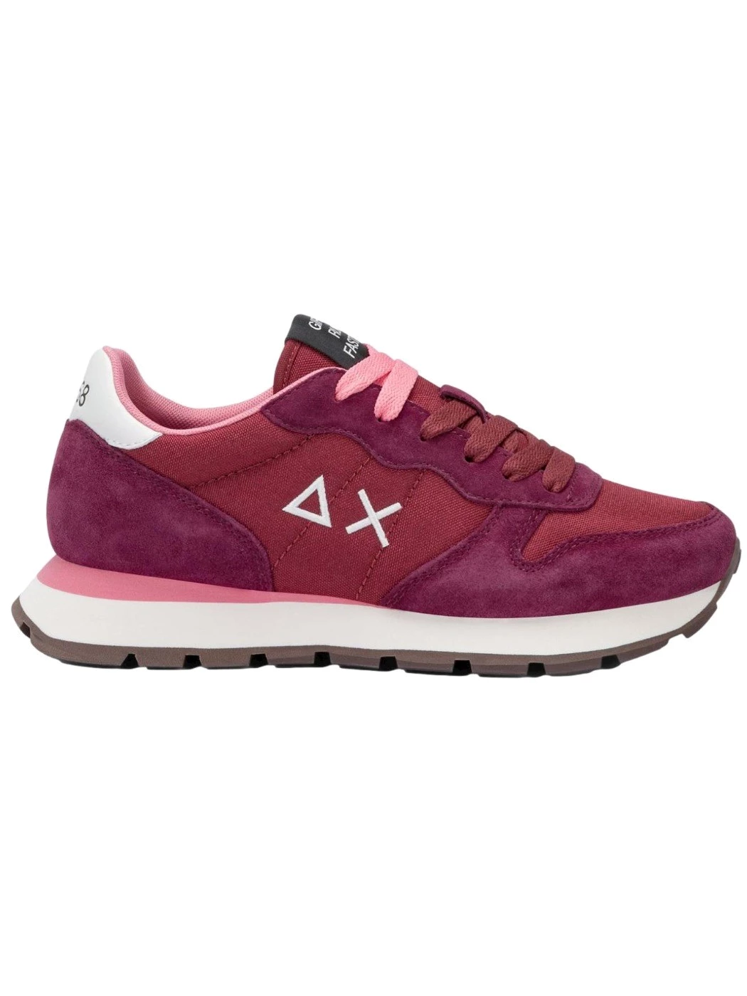 SUN68 Sneaker Ally Solid in nylon e suede bordeaux Donna