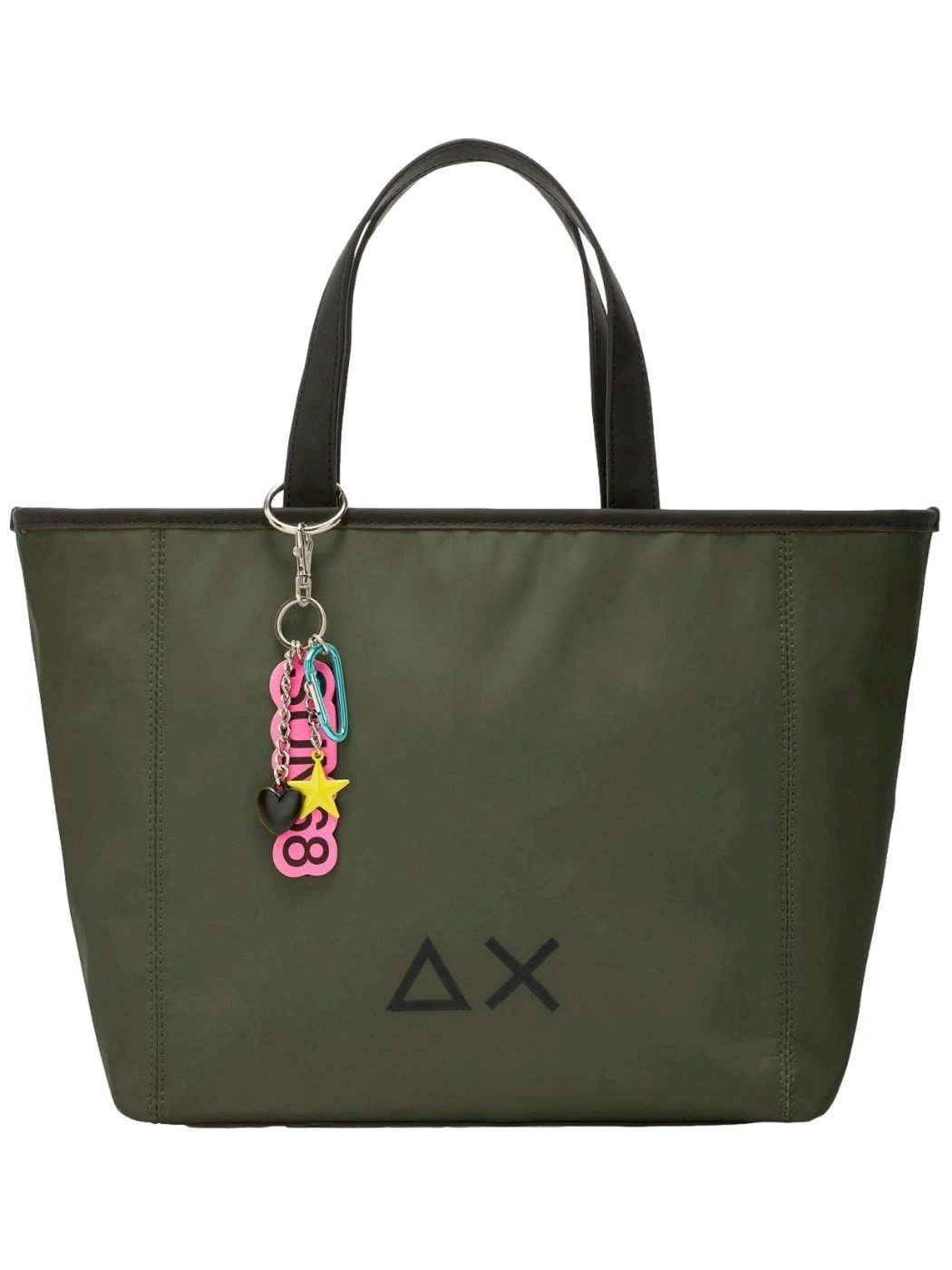 SUN68 Shopping bag Jacqueline medium con charms Militare Donna