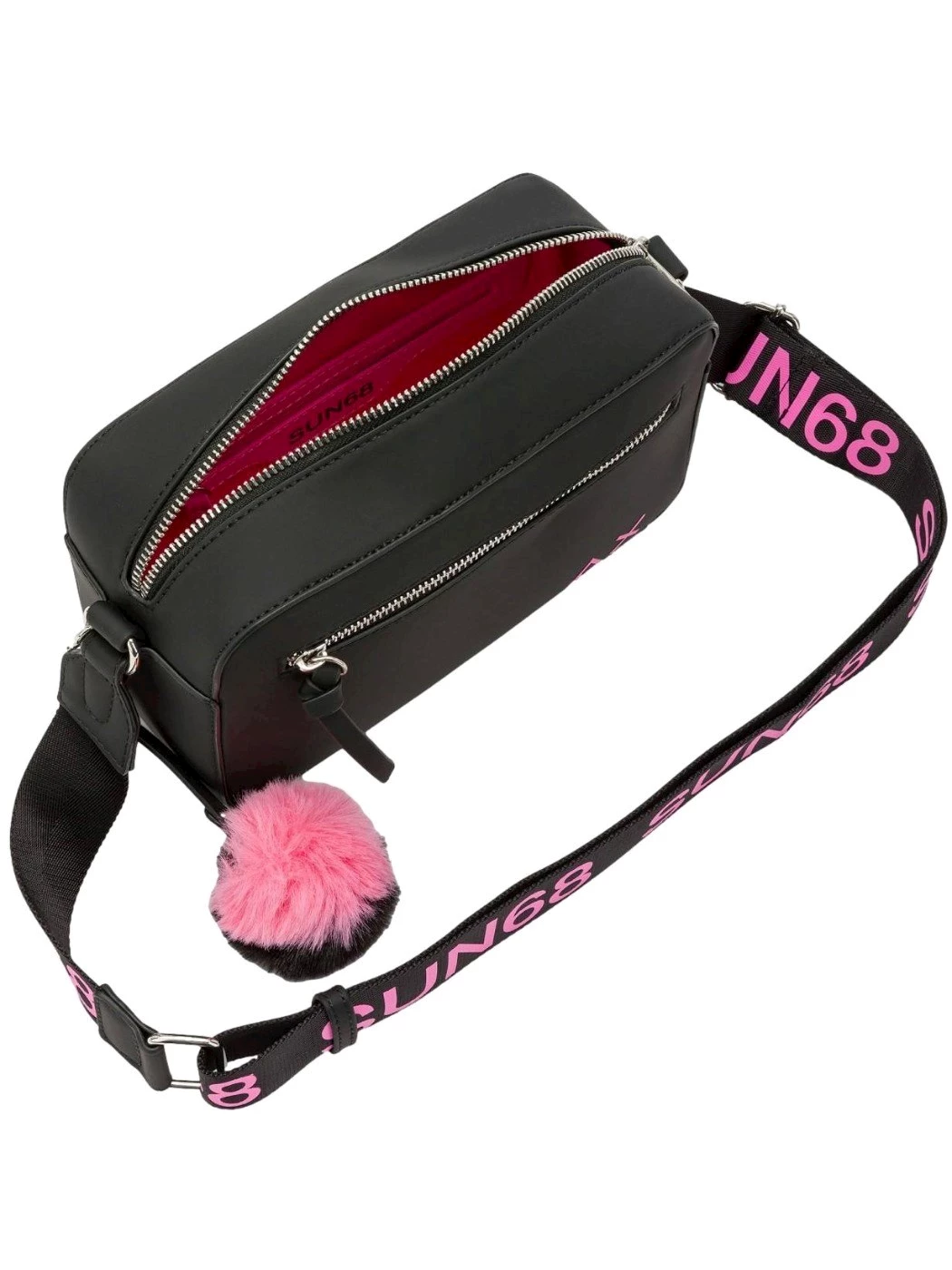 SUN68 Borsa crossbody in nylon nero Donna