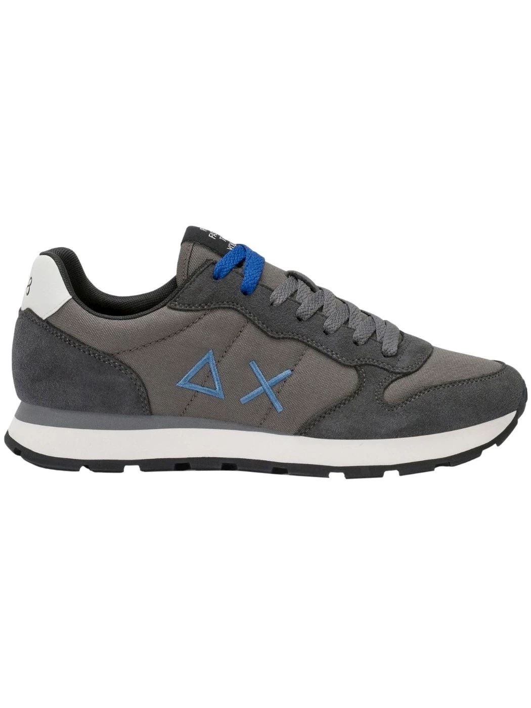 SUN68 Sneakers Uomo Tom in nylon e suede grigio scuro