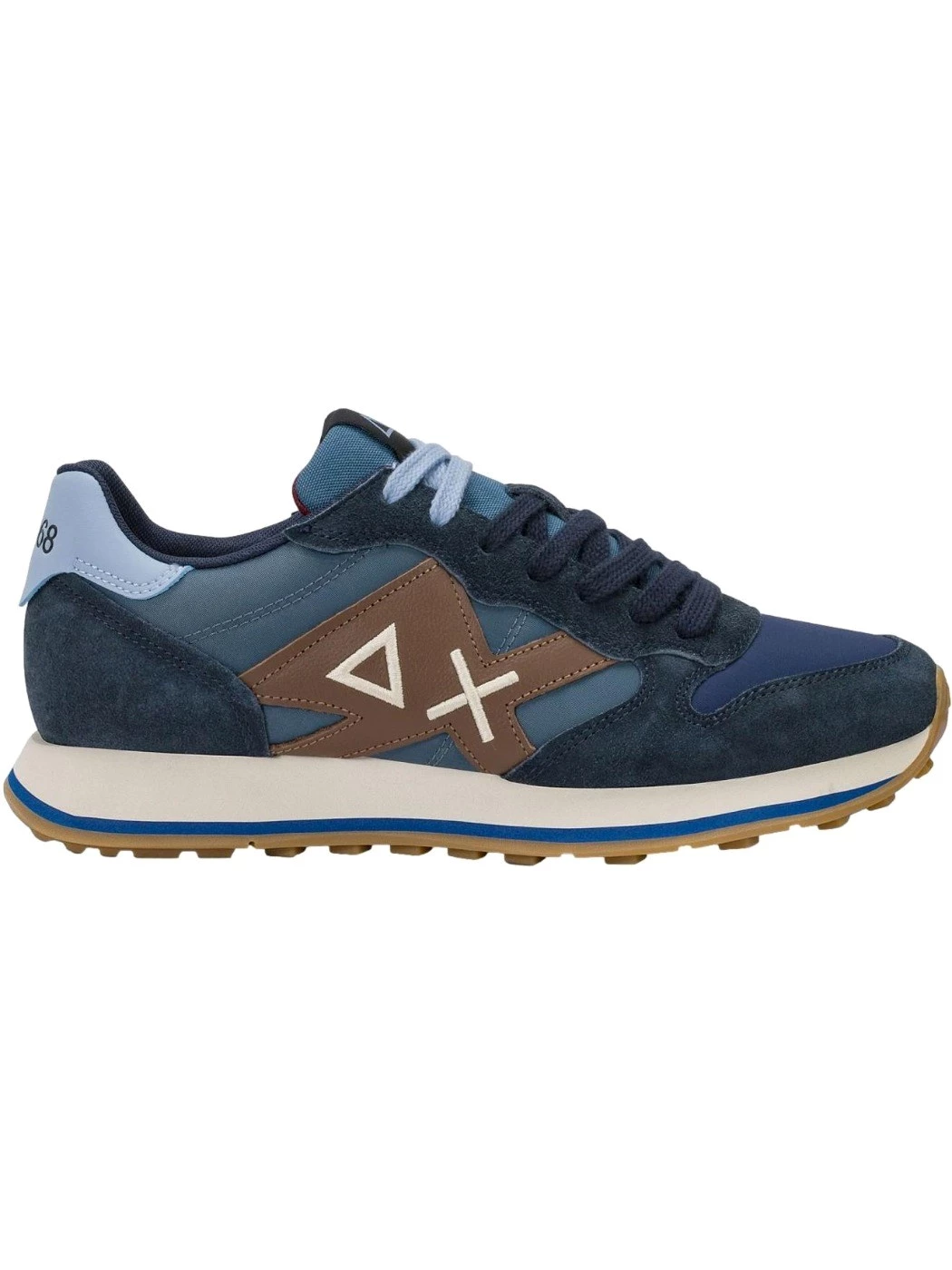 SUN68 Sneakers Jaki 2.0 Bicolor in suede e nylon blue