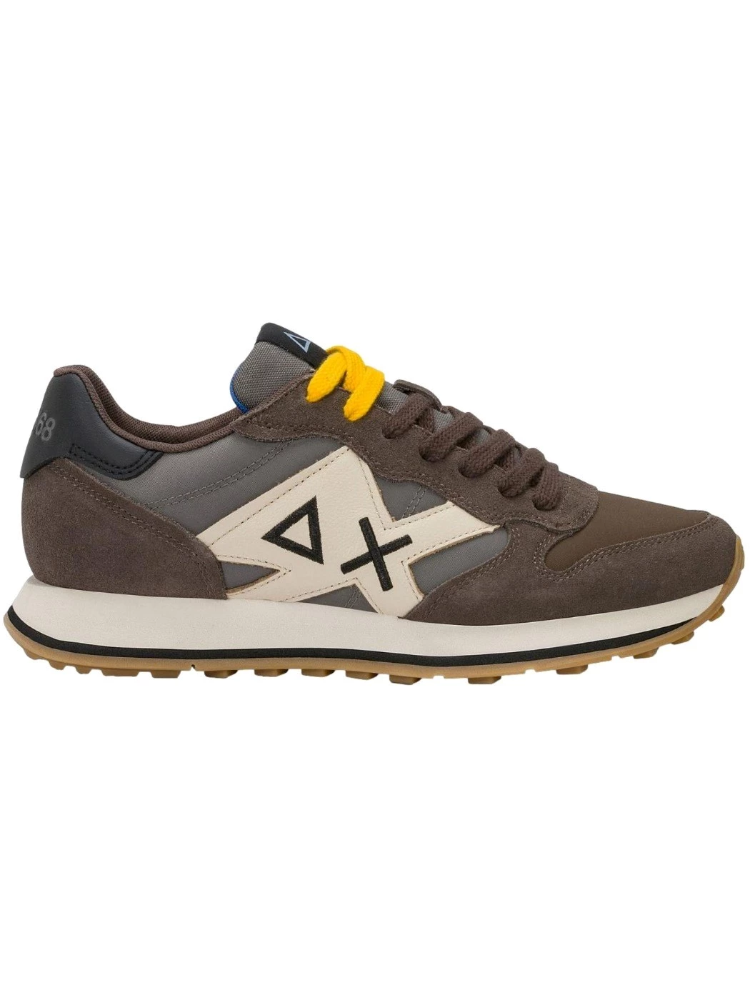 SUN68 Sneakers Uomo Jaki 2.0 bicolor in suede e nylon marrone